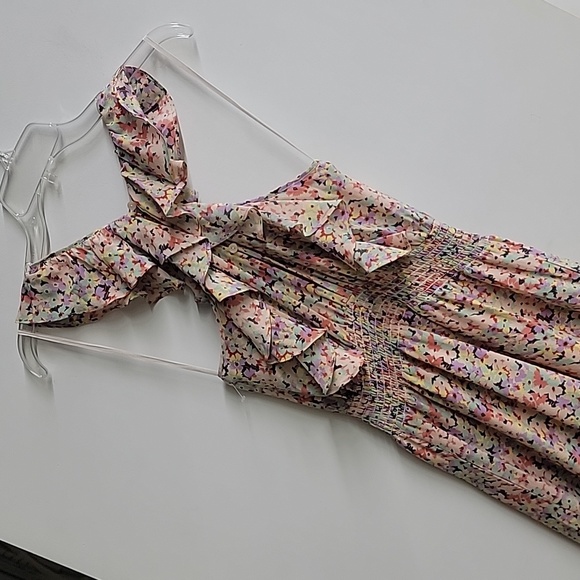 Rebecca Taylor Margo Floral Ruffle Silk Cropped Jumpsuit Size 0 (or xs) - Picture 8 of 16